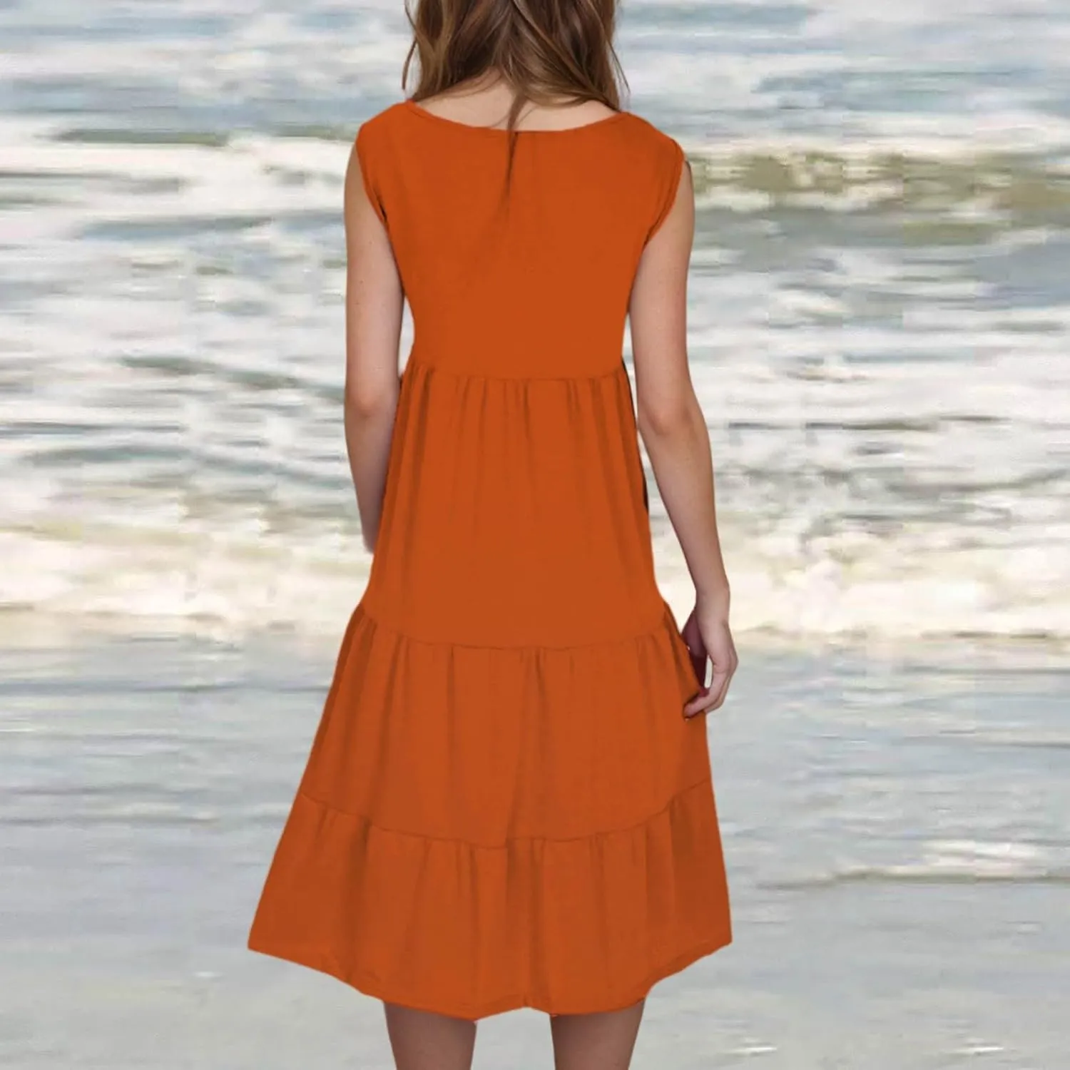 Summer Dresses for Women 2025 Casual Sleeveless Dress Plus Size Beach Sun Dresses Flowy Midi Dresses