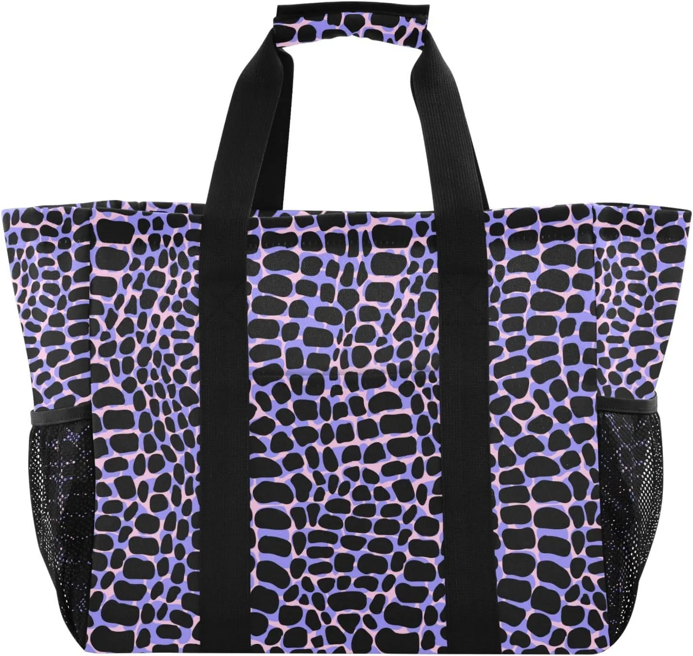 susiyo Crocodile Animal Skin Pattern Reusable Grocery Tote Bag Collapsible Canvas Beach Bag Large Travel Bags for Hiking Trip Pool