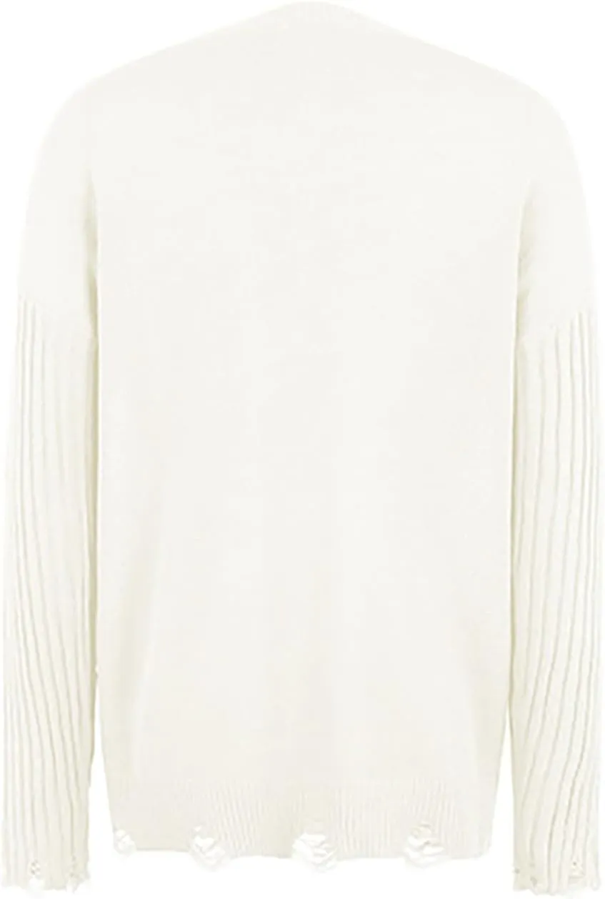 Sweater for Womens Long Sleeve Distressed Crewneck Colorblock Casual Fall Winter Oversized Goingout Red Lightning Bolt