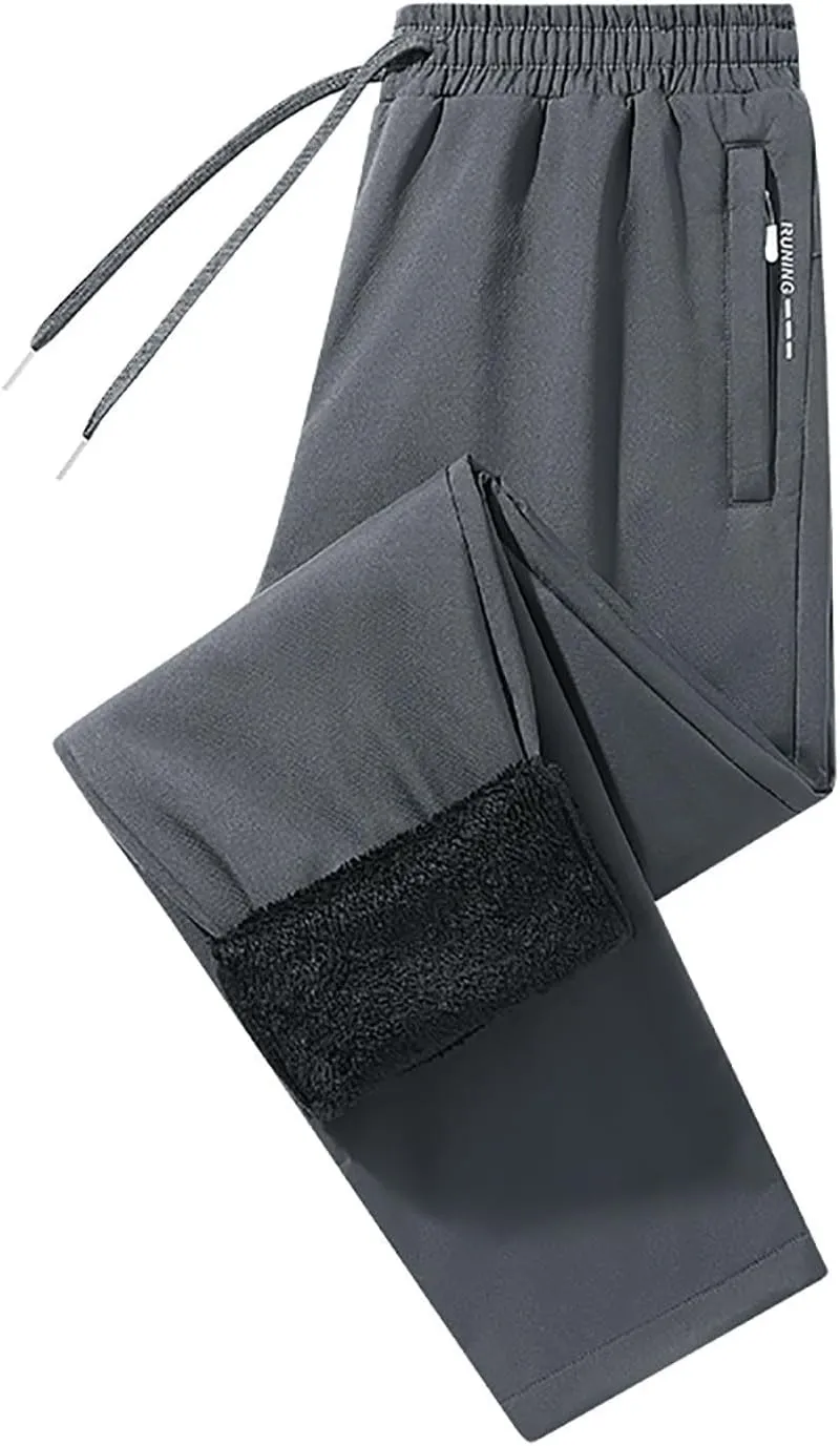Sweatpants for Men Relaxed Fit Elastic Waist Fleece Athletic Joggers Lightweight Drawstring Baggy Comfy Trousers with Pockets
