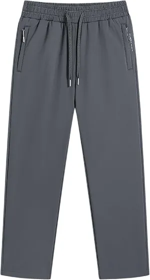 Sweatpants for Men Relaxed Fit Elastic Waist Fleece Athletic Joggers Lightweight Drawstring Baggy Comfy Trousers with Pockets