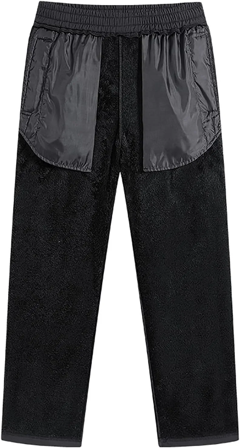 Sweatpants for Men Relaxed Fit Elastic Waist Fleece Athletic Joggers Lightweight Drawstring Baggy Comfy Trousers with Pockets