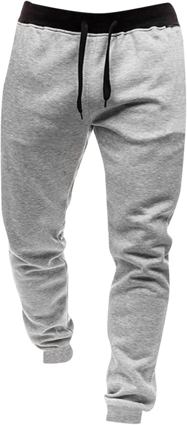 Tactical Pants for Men Elastic Waist Slim Fit Drawstring Sweatpants Casual Plus Size Workout Athletic Joggers with Pockets