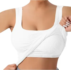 Tank Tops with Built in Bras, Workout Tops Built in Bra, Crop Top with Built in Bra, Tube Top with Built in Bra