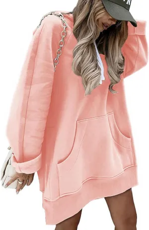 The Warmy Oversized Hoodie Dress, Warmy Hoodies for Women, Women's Casual Pullover Long Sleeve Split Hem