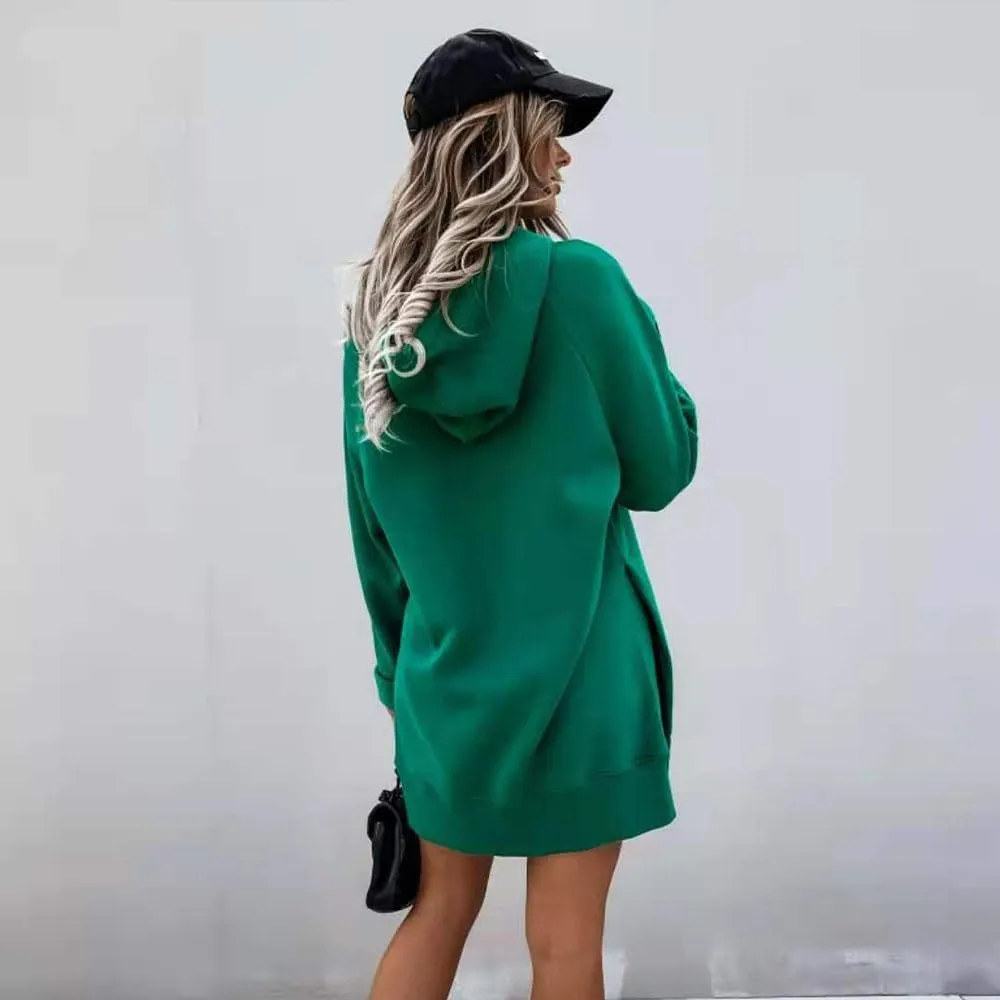 The Warmy Oversized Hoodie Dress, Warmy Hoodies for Women, Women's Casual Pullover Long Sleeve Split Hem