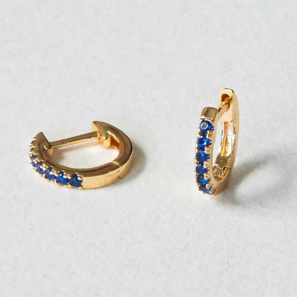Tiny Paved Huggies | Everyday Studded Hoop Sleeper Earrings | Mini Crystal Huggies | Minimalist Jewelry Gift for Her