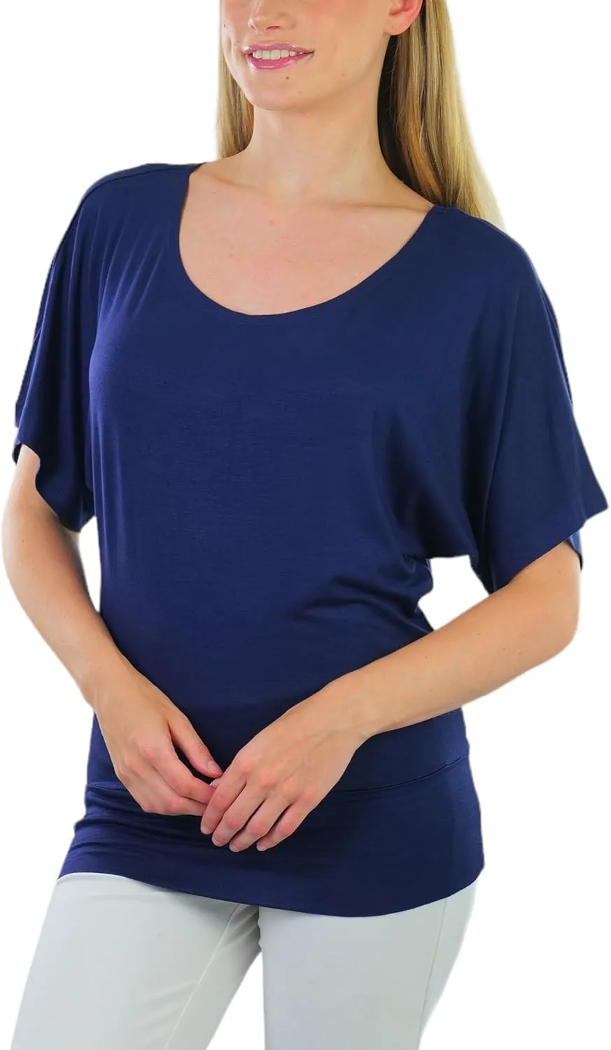 ToBeInStyle Womens Relaxed Fit Dolman Blouse Top Soft Feel