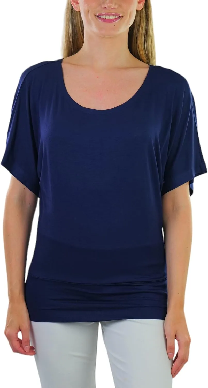 ToBeInStyle Womens Relaxed Fit Dolman Blouse Top Soft Feel