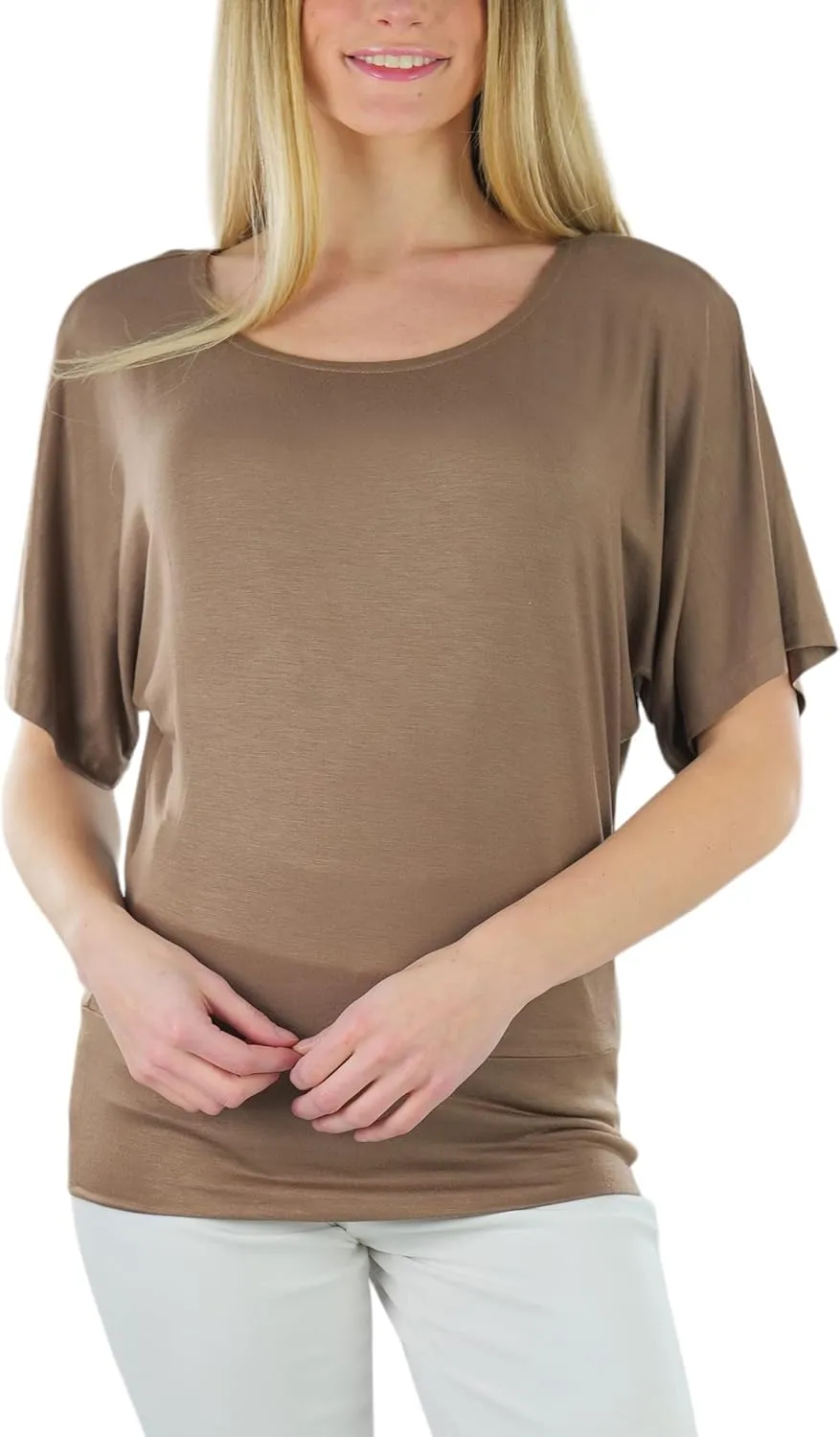 ToBeInStyle Womens Relaxed Fit Dolman Blouse Top Soft Feel