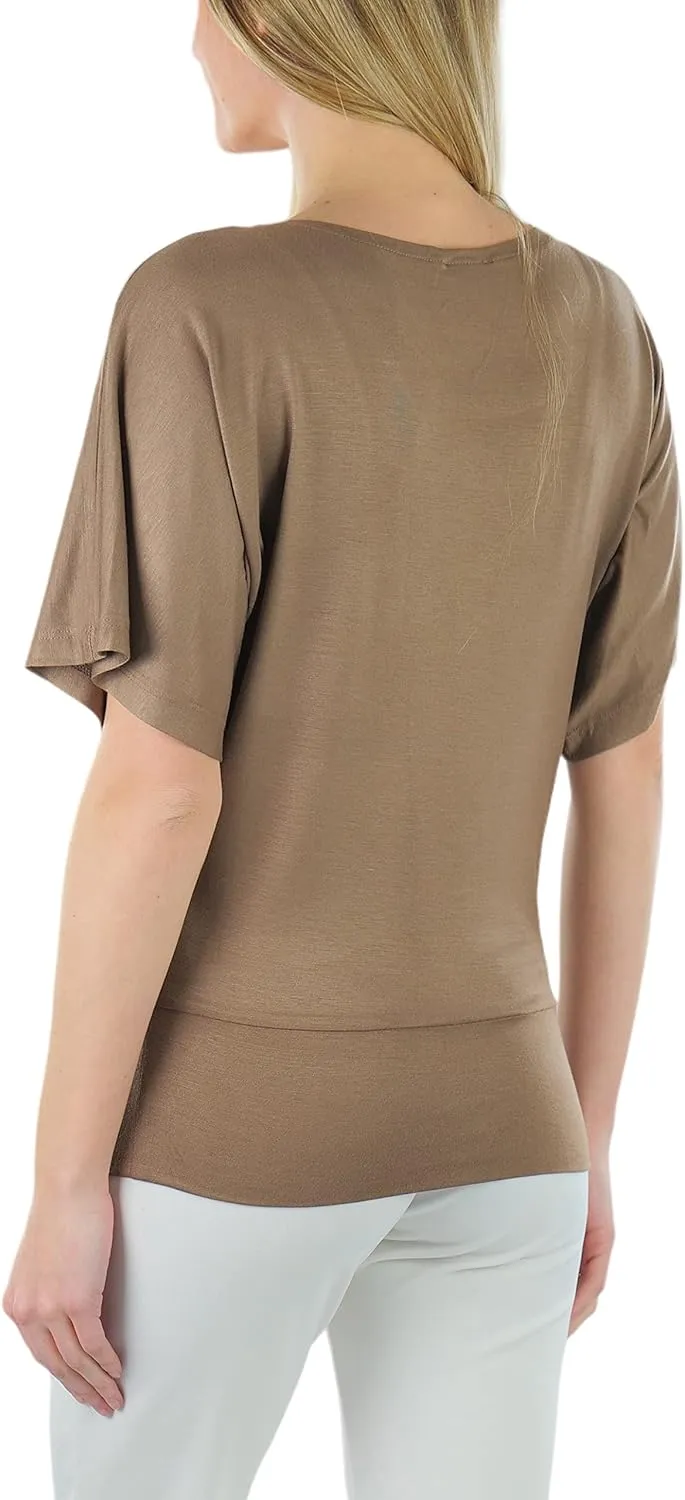 ToBeInStyle Womens Relaxed Fit Dolman Blouse Top Soft Feel