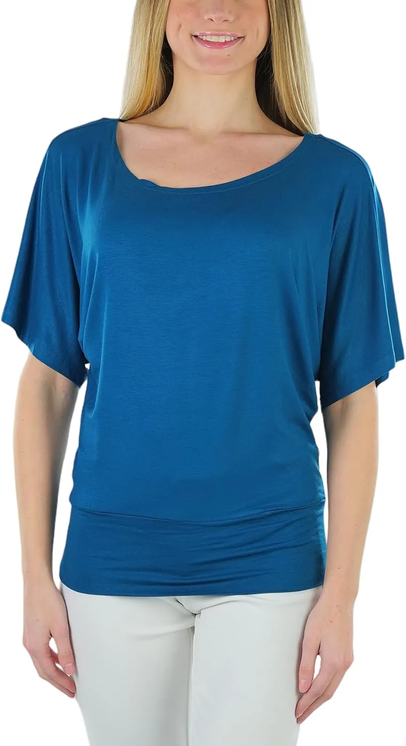 ToBeInStyle Womens Relaxed Fit Dolman Blouse Top Soft Feel