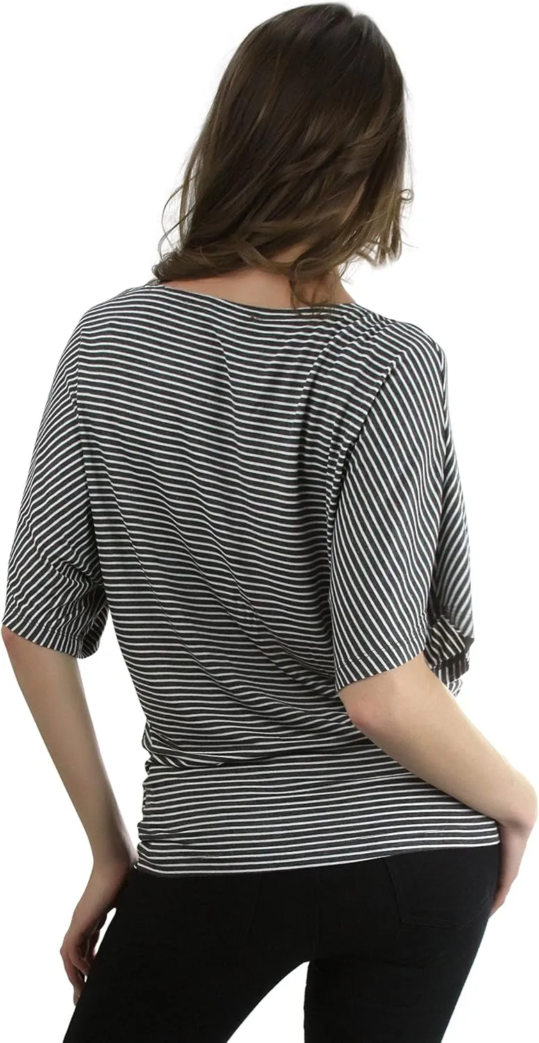 ToBeInStyle Womens Relaxed Fit Dolman Blouse Top Soft Feel