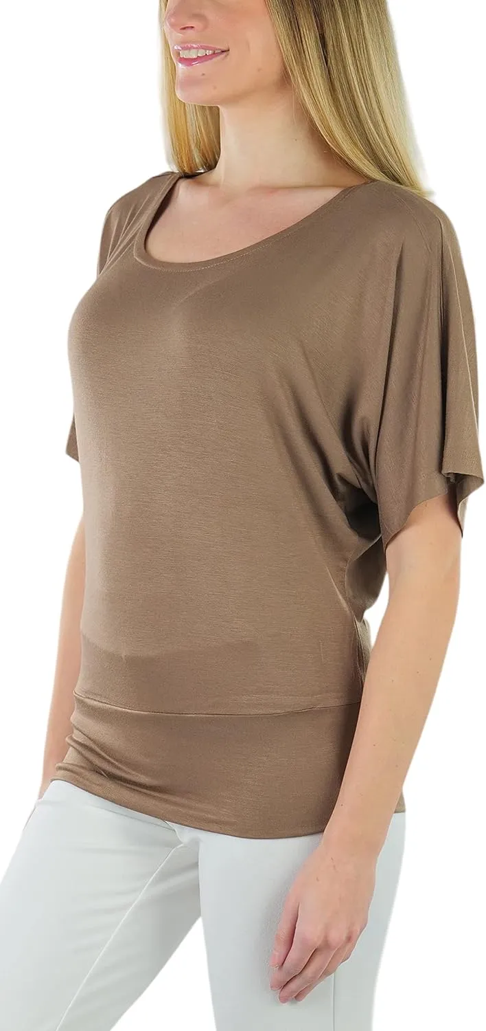 ToBeInStyle Womens Relaxed Fit Dolman Blouse Top Soft Feel