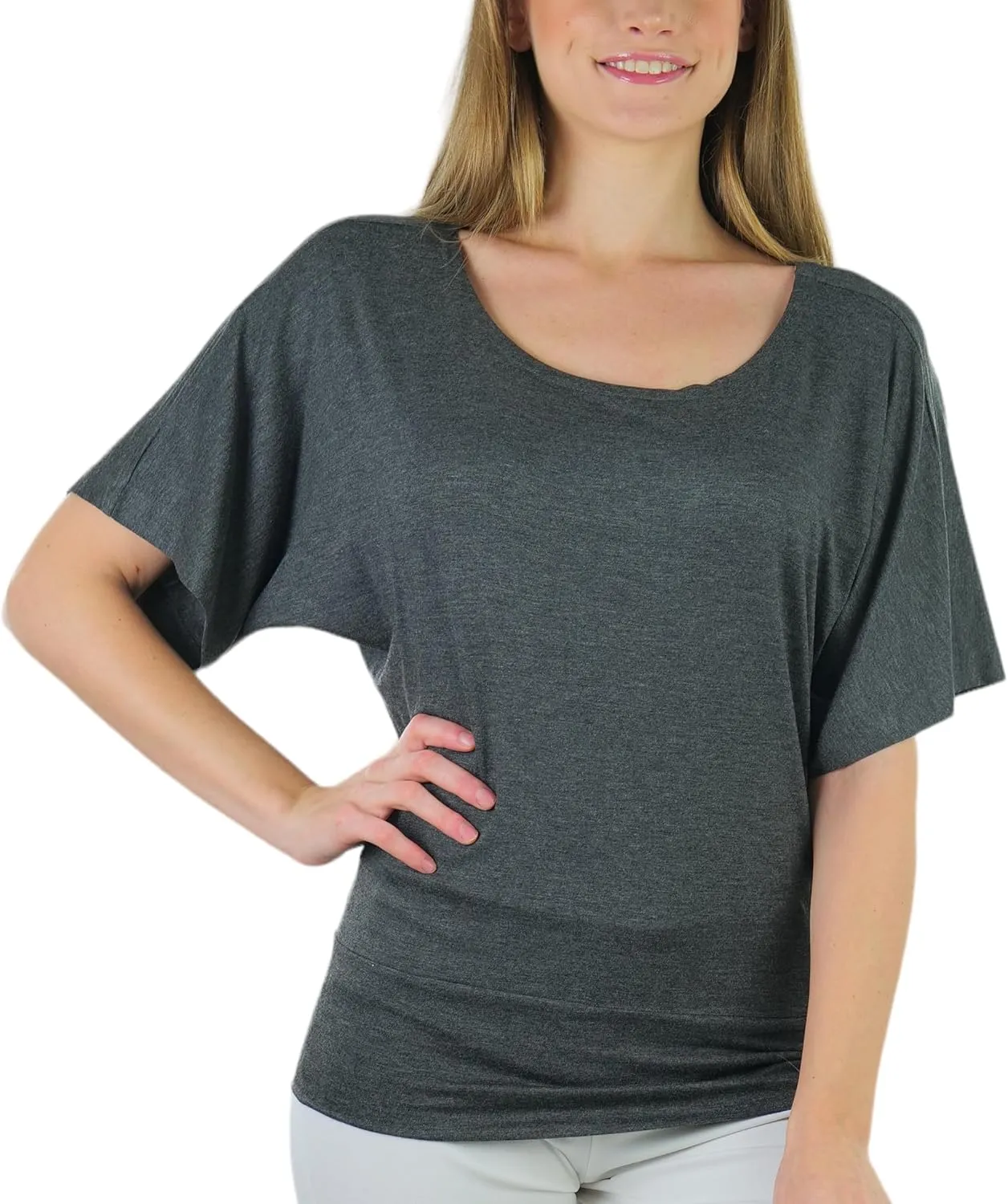 ToBeInStyle Womens Relaxed Fit Dolman Blouse Top Soft Feel