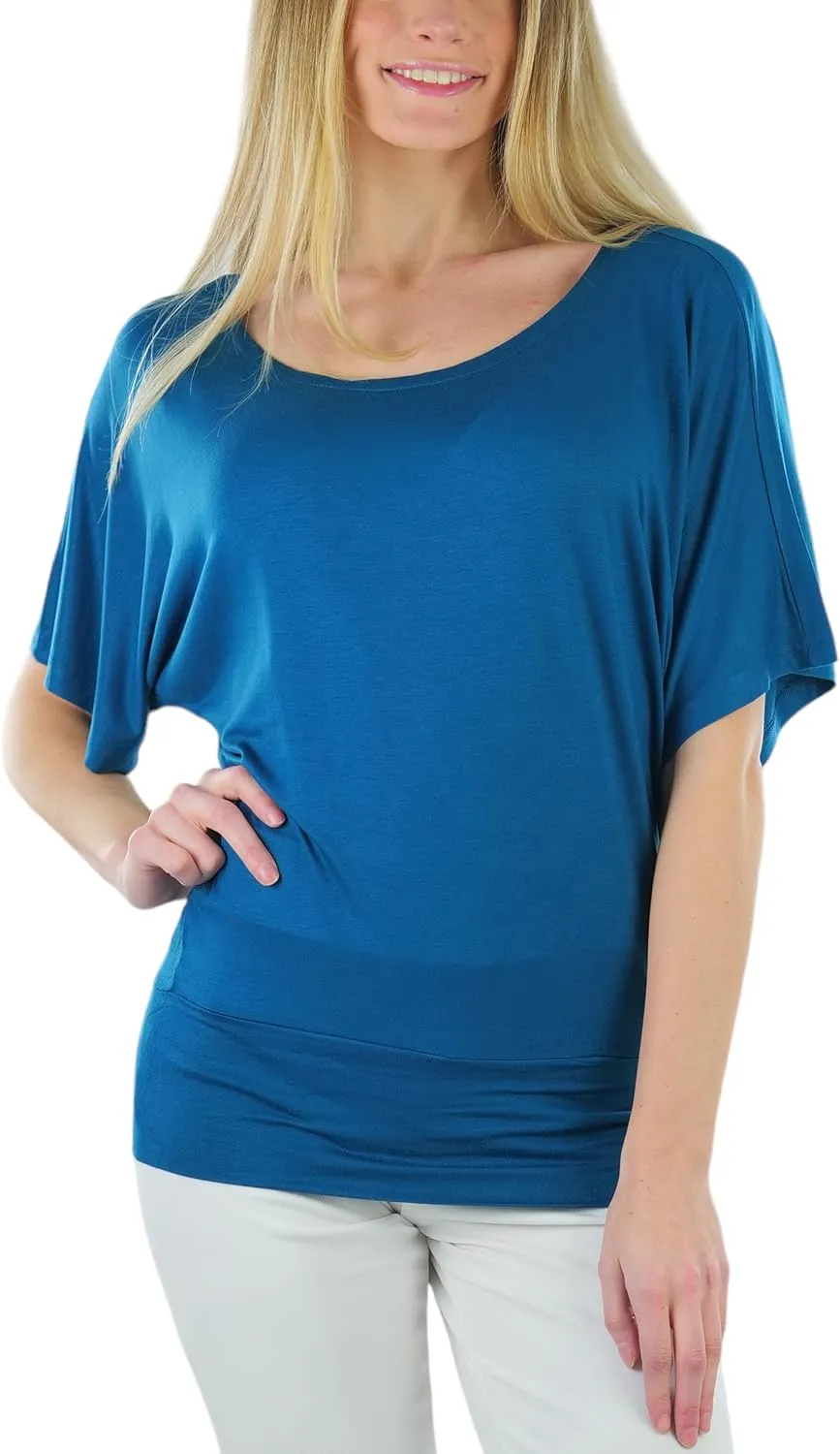 ToBeInStyle Womens Relaxed Fit Dolman Blouse Top Soft Feel
