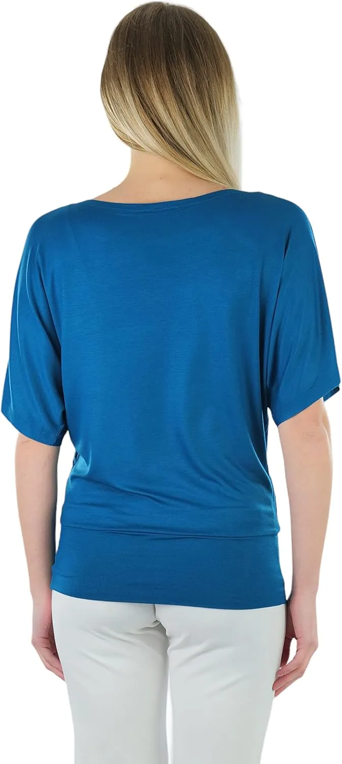 ToBeInStyle Womens Relaxed Fit Dolman Blouse Top Soft Feel