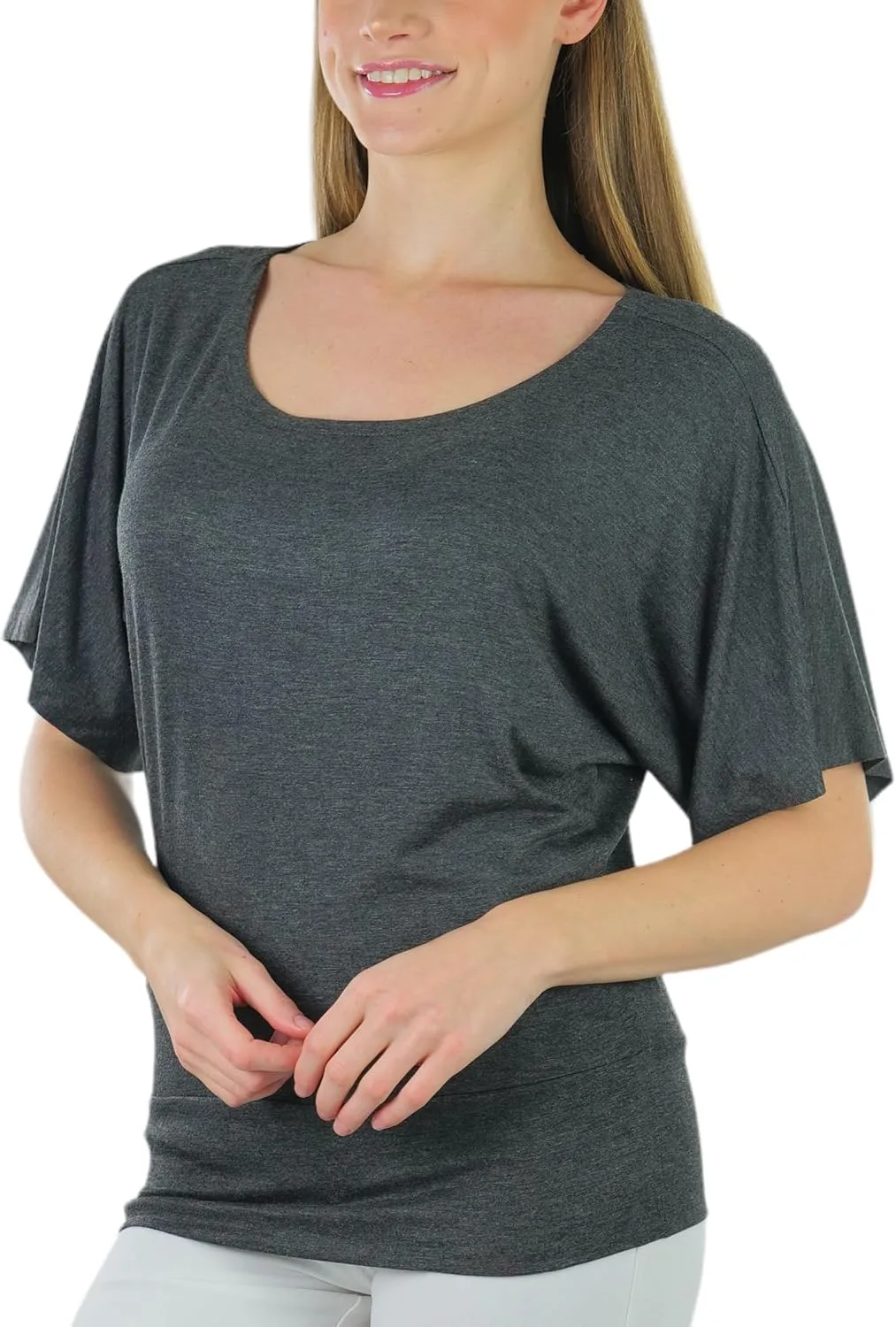 ToBeInStyle Womens Relaxed Fit Dolman Blouse Top Soft Feel