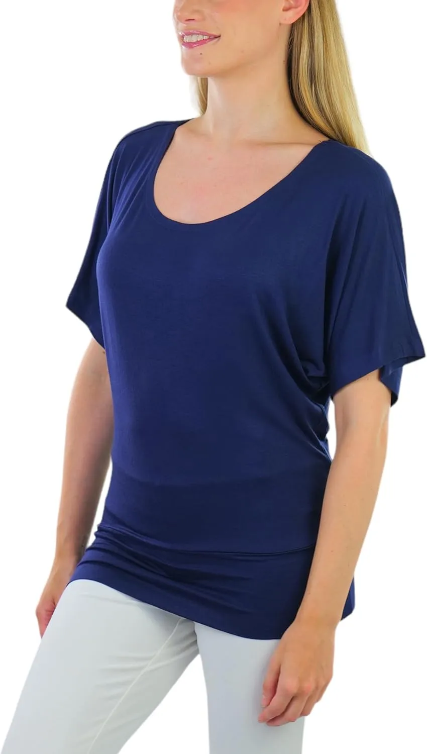 ToBeInStyle Womens Relaxed Fit Dolman Blouse Top Soft Feel