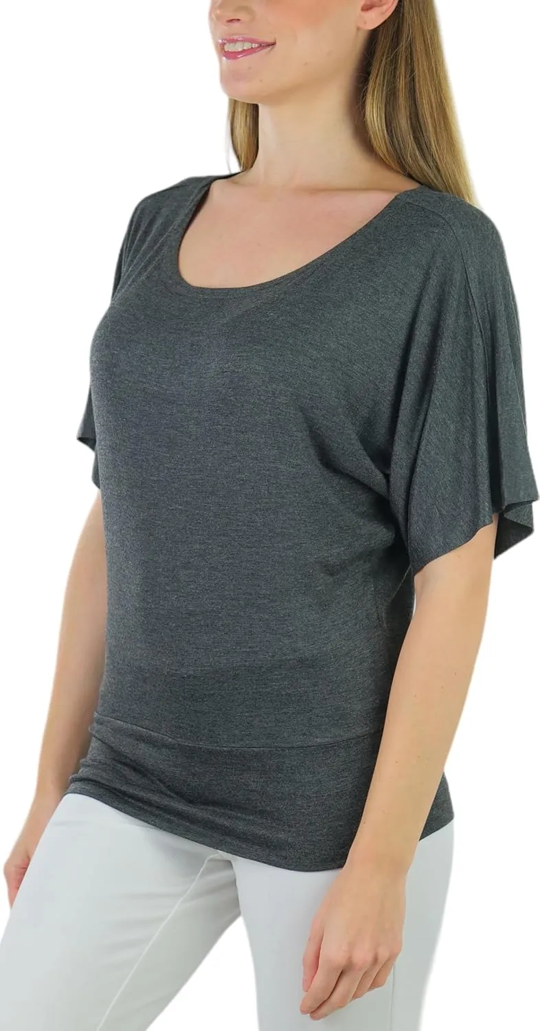 ToBeInStyle Womens Relaxed Fit Dolman Blouse Top Soft Feel