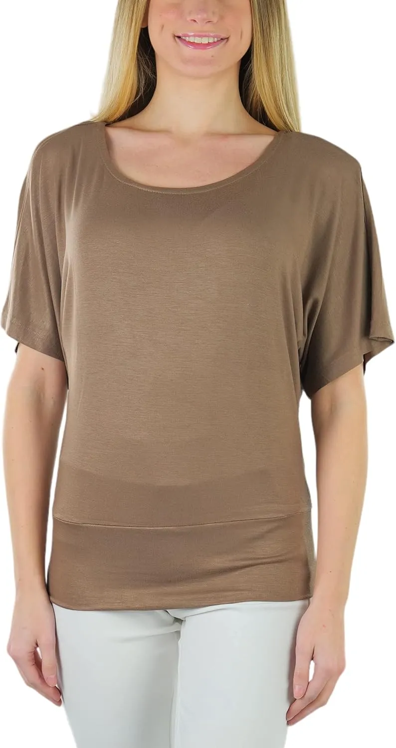 ToBeInStyle Womens Relaxed Fit Dolman Blouse Top Soft Feel