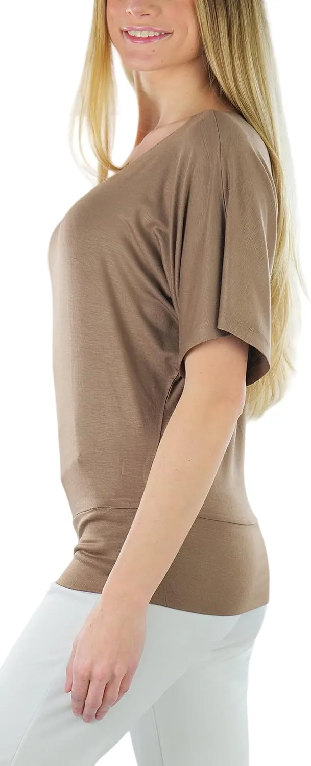 ToBeInStyle Womens Relaxed Fit Dolman Blouse Top Soft Feel