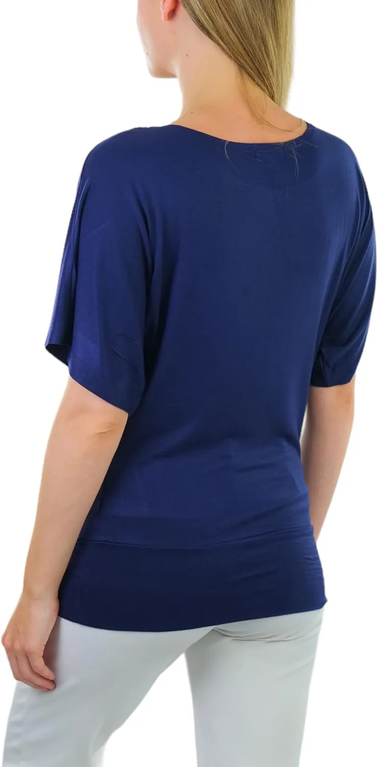 ToBeInStyle Womens Relaxed Fit Dolman Blouse Top Soft Feel
