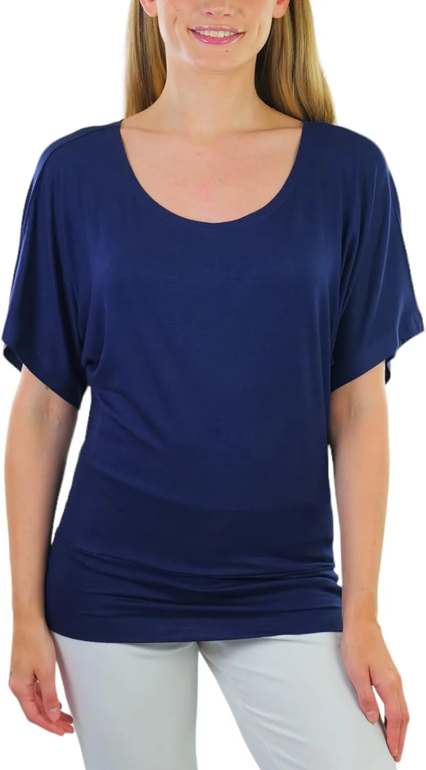 ToBeInStyle Womens Relaxed Fit Dolman Blouse Top Soft Feel