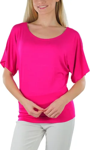 ToBeInStyle Womens Relaxed Fit Dolman Blouse Top Soft Feel