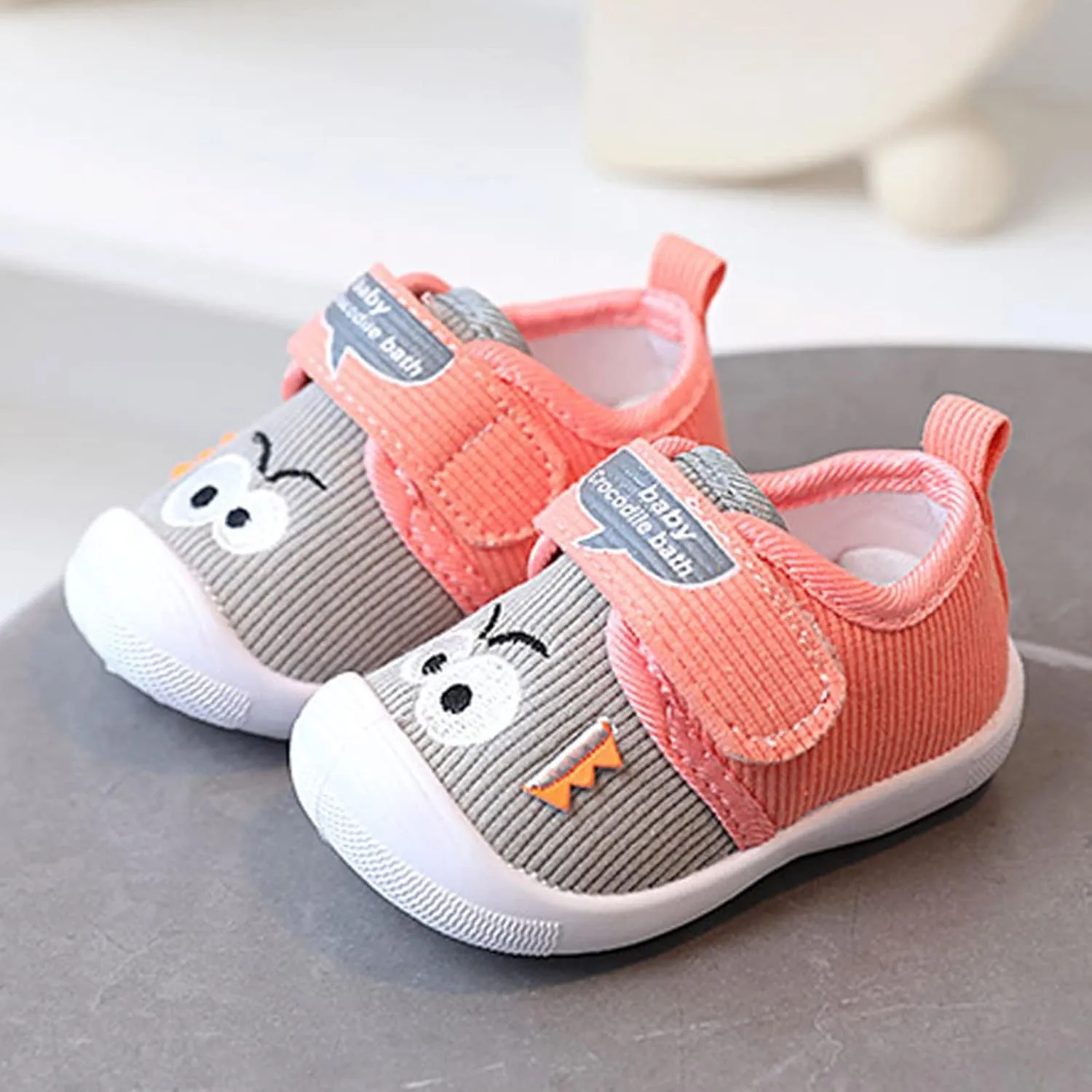 Toddler Baby Infant Strap Sneakers Flat Non Slip Crochet Soft First Walking Sport Shoes Lightweight Comfy Running Shoes