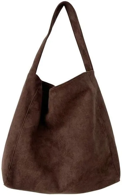 Trendy Womens Large Suede Tote Bag Shoulder Bags For Women Fall Underarm Bag Winter Hobo Bag Work Purses Travel Handbag