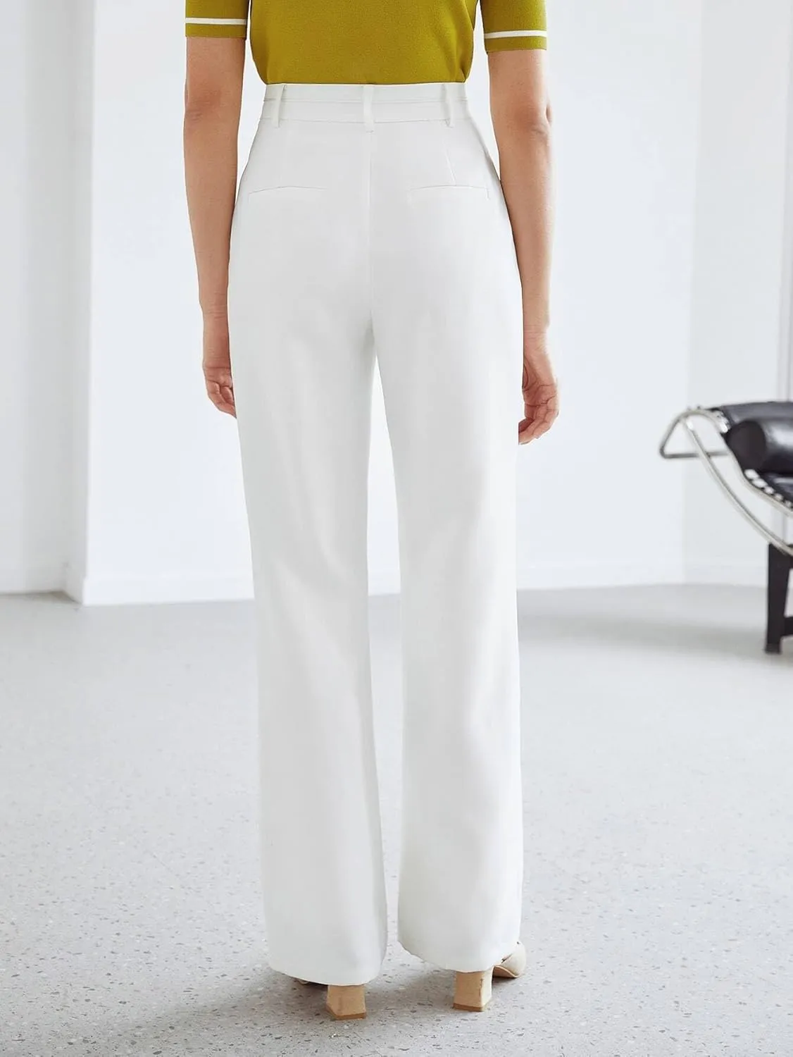 Trousers Pants for Women Fall Trendy White High Waist Straight Leg Pants Fashion Suit Pants