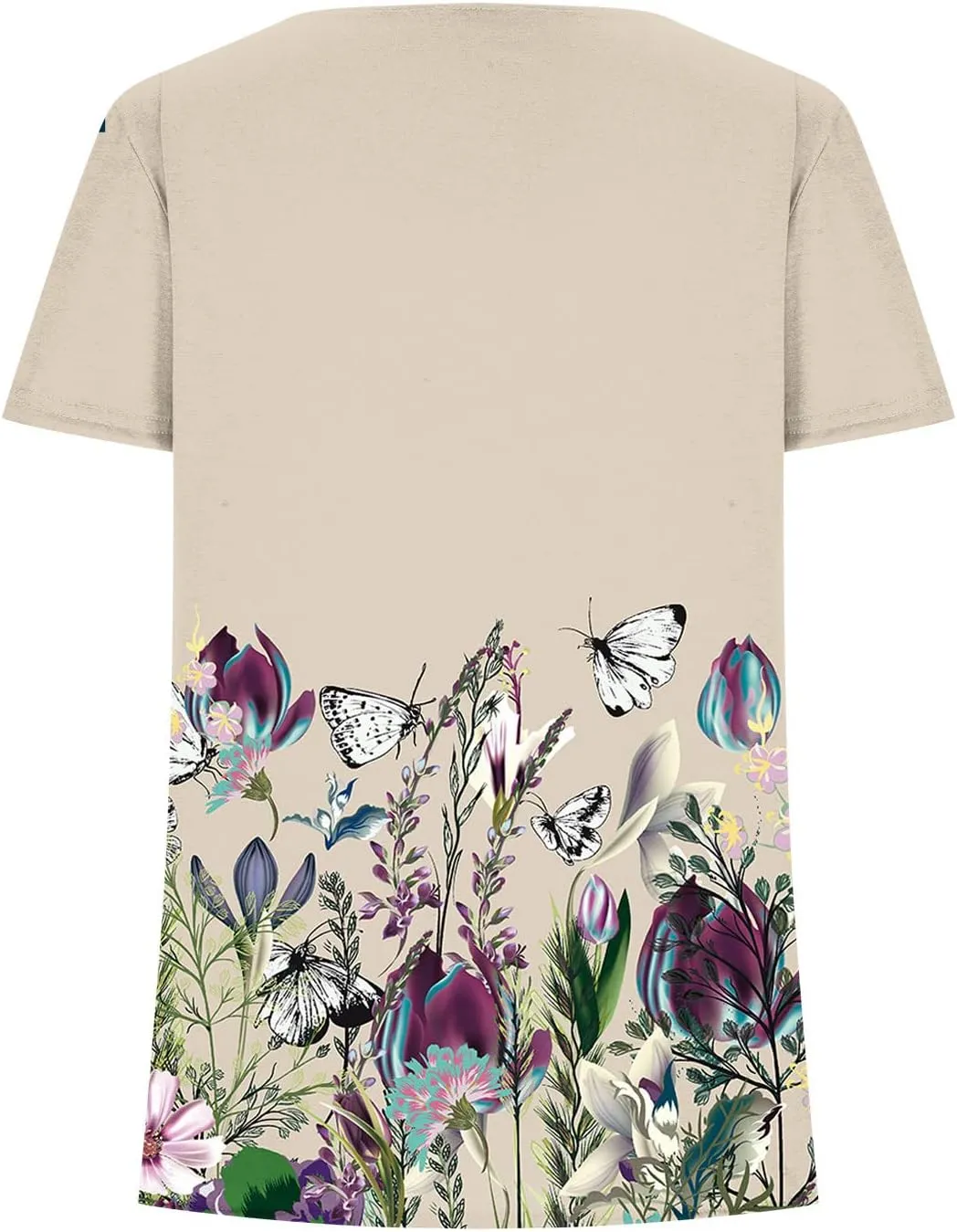 Tunic Tops for Women Trendy 2024 Boho Floral Print Summer Shirts Dressy Casual Square Neck Short Sleeve Blouses