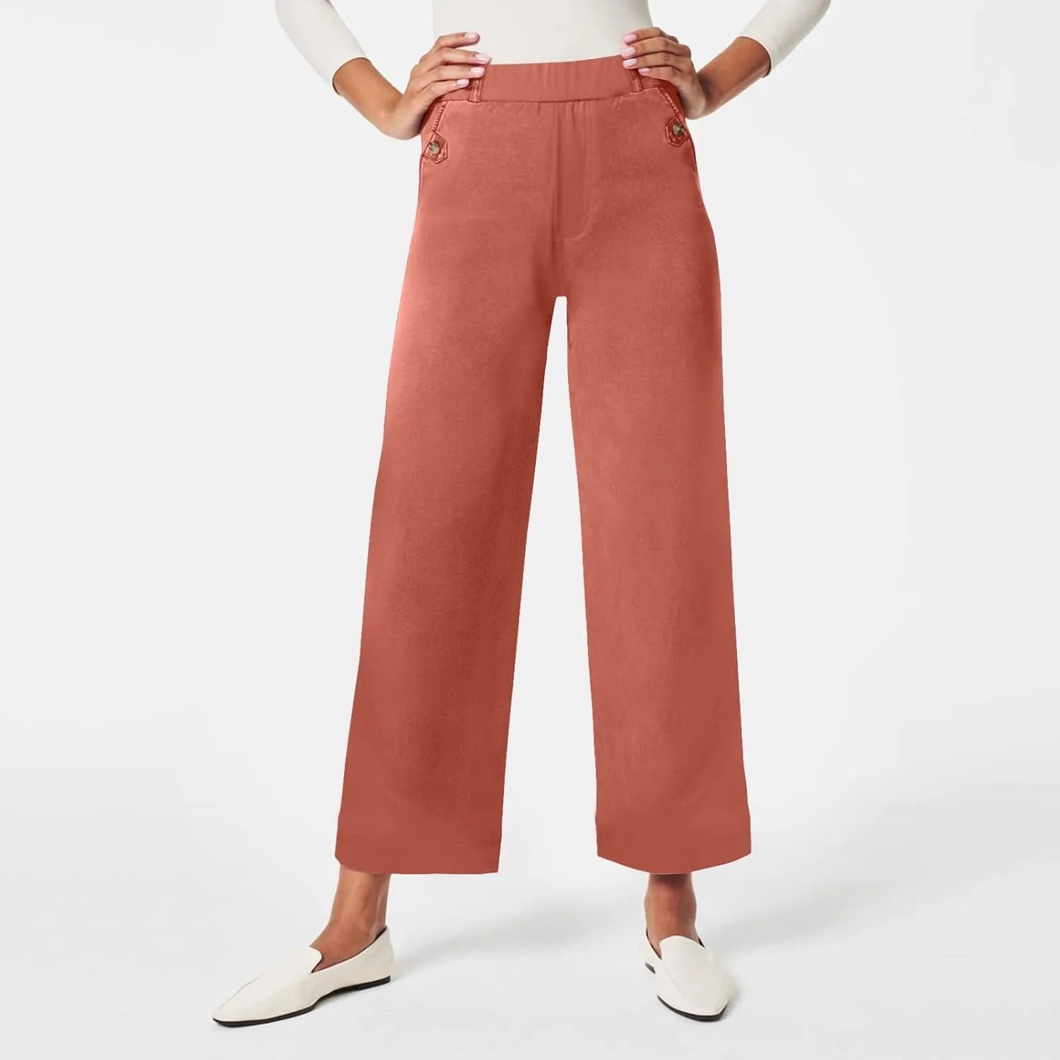 Twill Cropped Wide Leg Pant Plus Size Wide Leg Petite Crop Trousers Stretch Capri Jeans Ankle Denim Track Pants