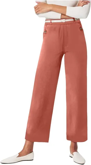 Twill Cropped Wide Leg Pant Plus Size Wide Leg Petite Crop Trousers Stretch Capri Jeans Ankle Denim Track Pants