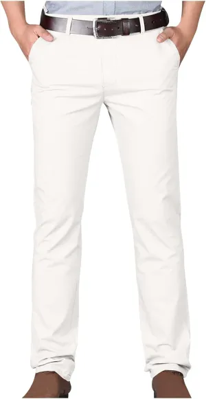 Uillui Men's Slim Fit Dress Pants Casual Business Golf Stretch Chinos Pants Fashion Lightweight Straight Leg Comfort Slacks
