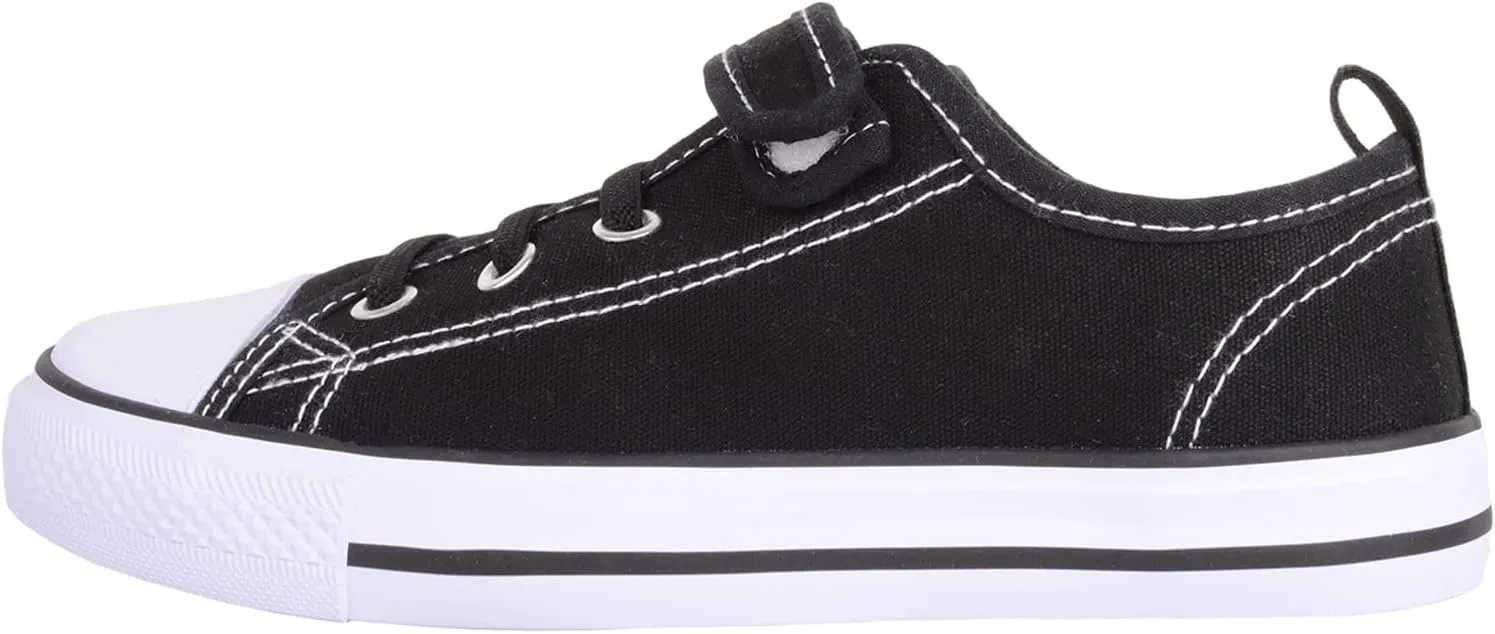 Unisex Kids Childrens Slip On Touch and Close Canvas Casual Pumps Shoes Trainers