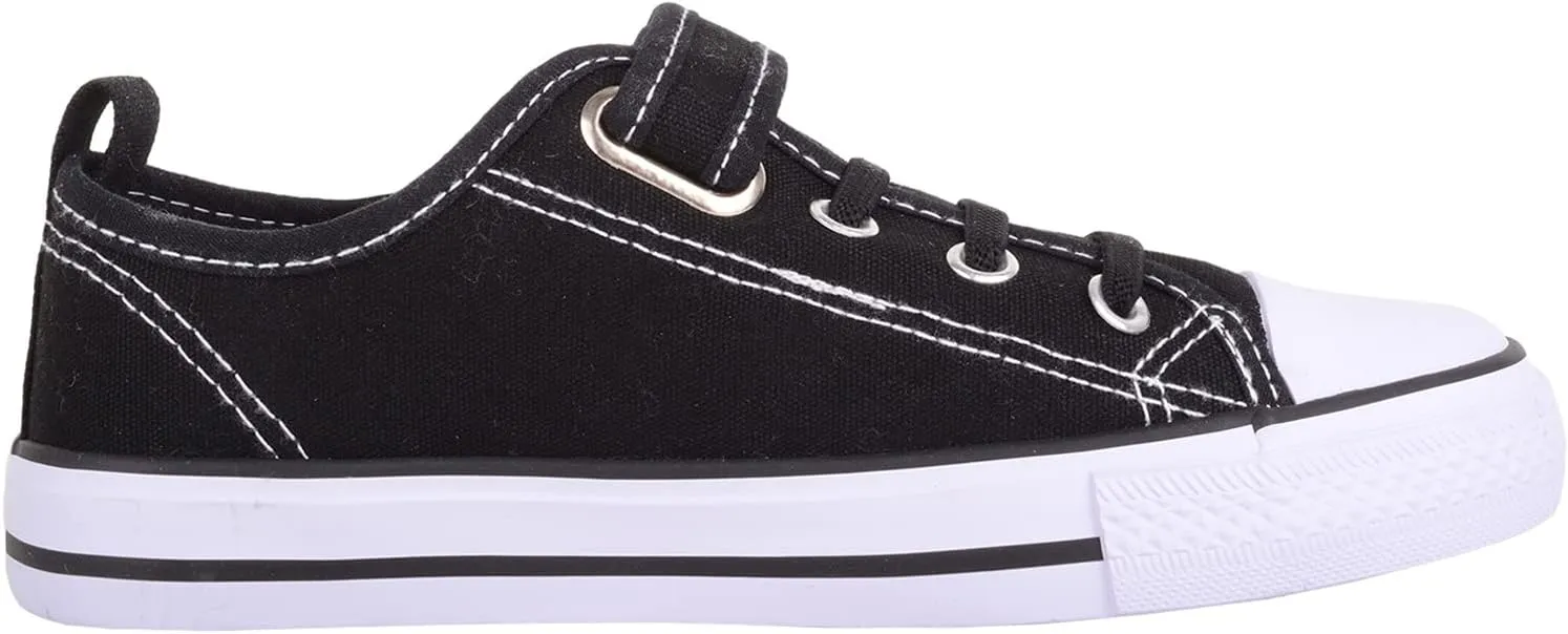 Unisex Kids Childrens Slip On Touch and Close Canvas Casual Pumps Shoes Trainers