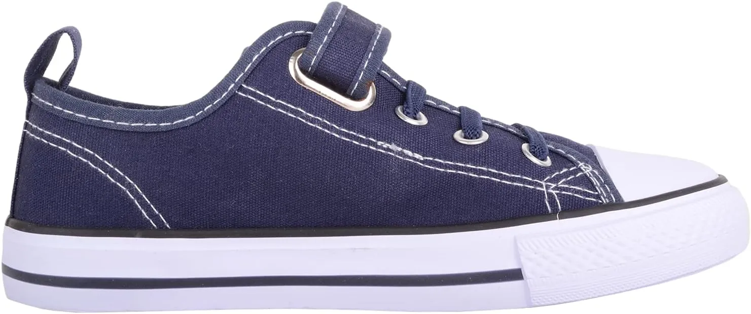 Unisex Kids Childrens Slip On Touch and Close Canvas Casual Pumps Shoes Trainers