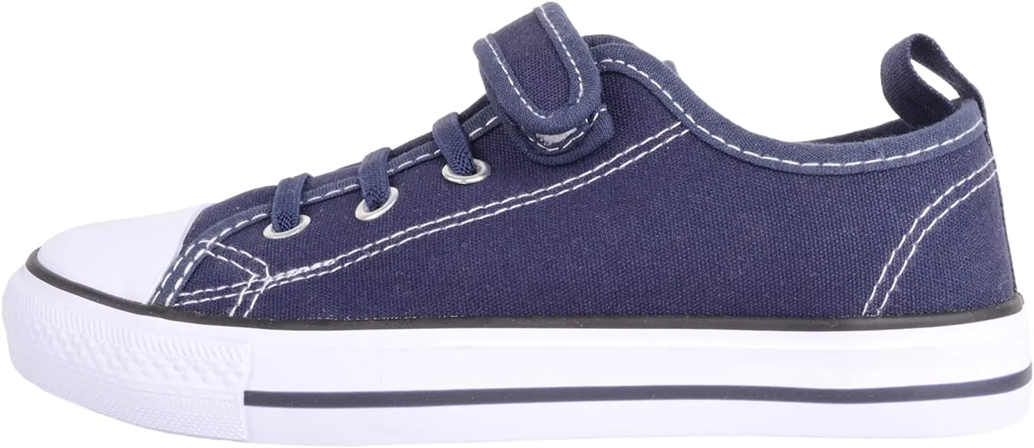 Unisex Kids Childrens Slip On Touch and Close Canvas Casual Pumps Shoes Trainers