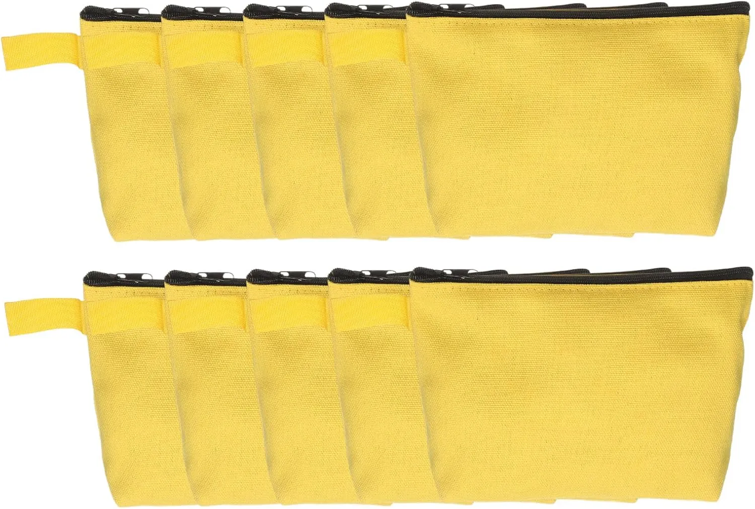 uxcell Canvas Makeup Bags, 10pcs Travel Cosmetic Bags Bulk, Multipurpose Plain Toiletry Zipper Pouches Blank DIY Craft Bags Pencil Bag for Women Teens, Yellow(7.5 x 5 x 1.8inch)