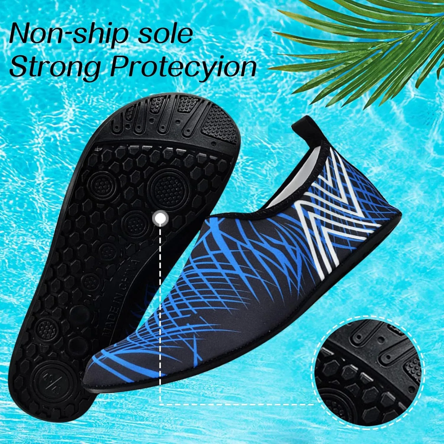Water Shoes Men Wide Toe Non Slip Casual Arch Support with Drainage for Beach Swim Surf Water Sport