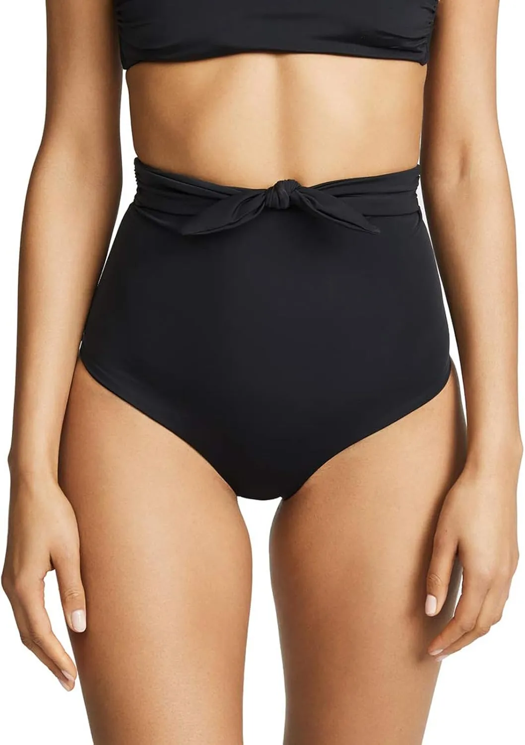 WODECASA Women's High Waisted Bikini Bottoms Tie Front Tummy Control Moderate Coverage Swim Bathing Suit Bottoms