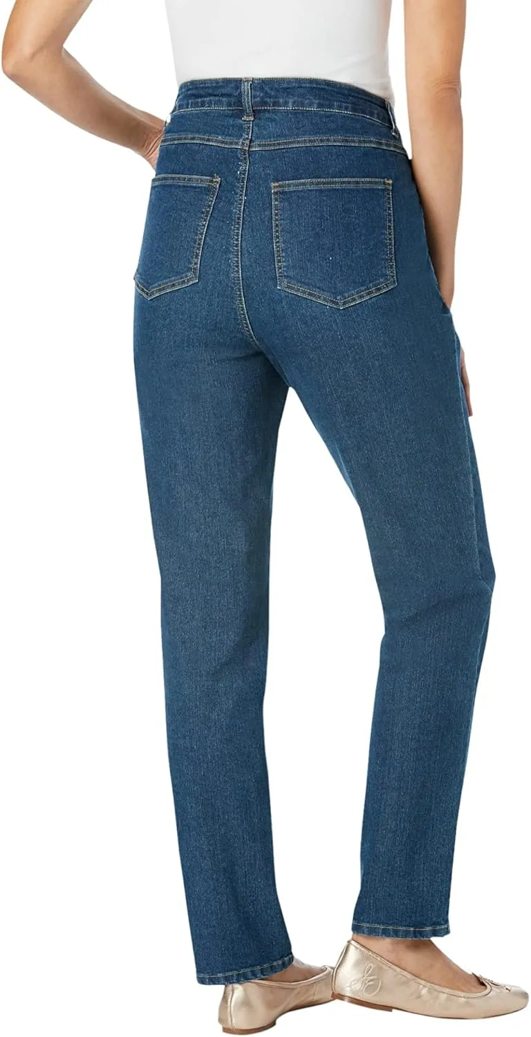 Woman Within Women's Plus Size Straight-Leg Stretch Denim Jean