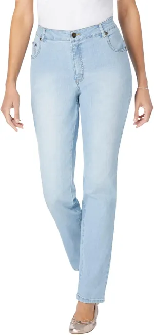 Woman Within Women's Plus Size Straight-Leg Stretch Denim Jean