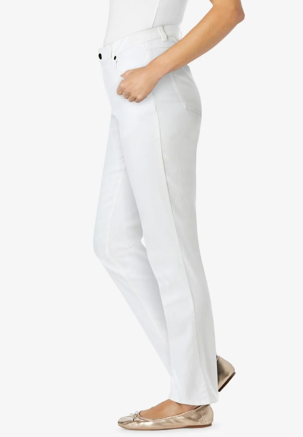 Woman Within Women's Plus Size Straight-Leg Stretch Denim Jean