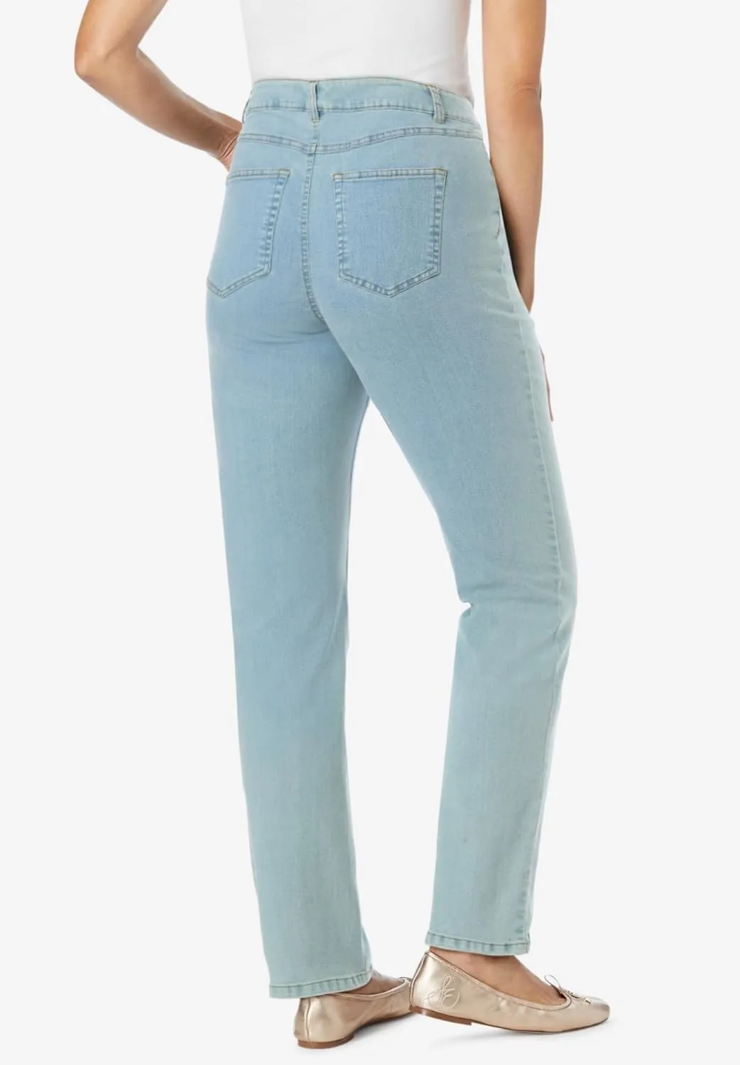 Woman Within Women's Plus Size Straight-Leg Stretch Denim Jean