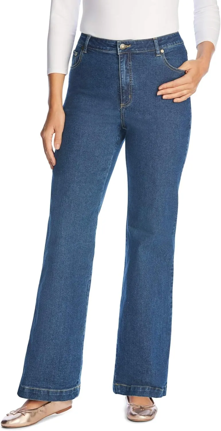 Woman Within Women's Plus Size Wide-Leg Stretch Denim Jean