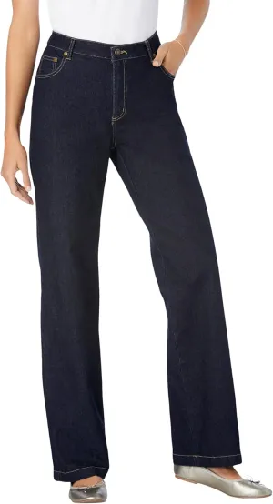 Woman Within Women's Plus Size Wide-Leg Stretch Denim Jean