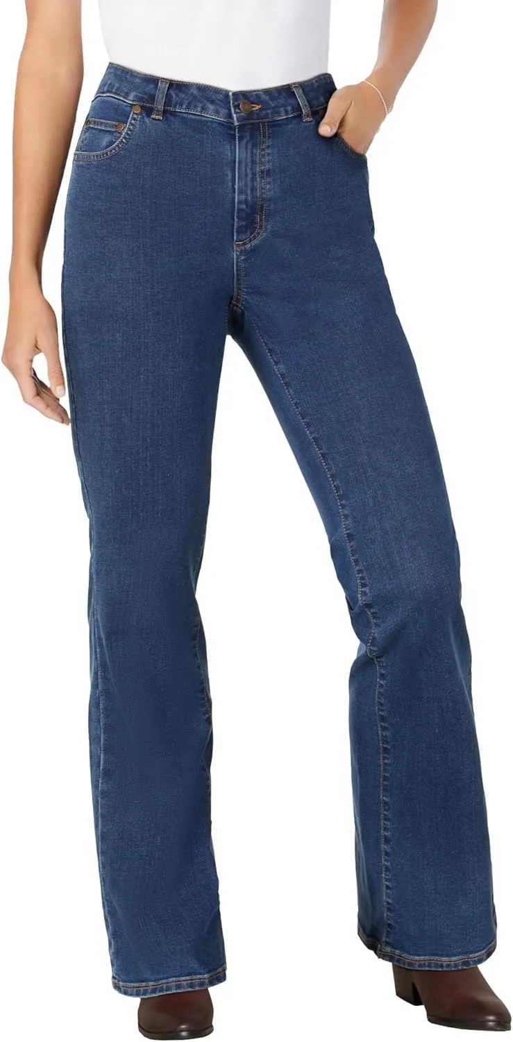 Woman Within Women's Plus Size Wide-Leg Stretch Denim Jean